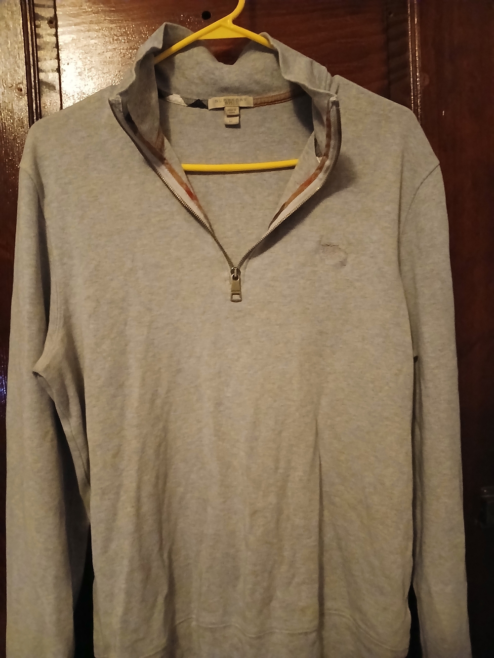Burberry Light Gray Quarter-Zip Men's Sweater